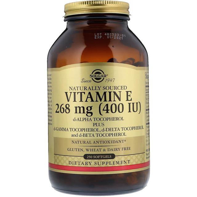 Solgar, Vitamina E di origine naturale, 268 mg (400 IU), 250 Softgels on Productcaster.