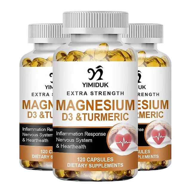 Sofirn Magnesium & Vitamin D3 Capsule with Turmeric Healthy Heart and Nervous System, Strengthens Bones &Muscles, Improved Joint Health 3 Bottles 1... on Productcaster.