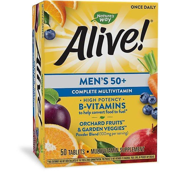 ALIVE A natureza está viva! homens 50+ multivitamínico completo, alta potência b-vitaminas, 50 comprimidos on Productcaster.