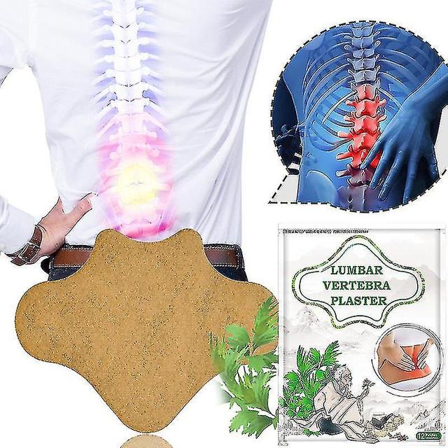 12pcs/bag Lumbar Vertebra Plaster Wormwood Extracts Bone Patch Joint Ache Arthritis on Productcaster.