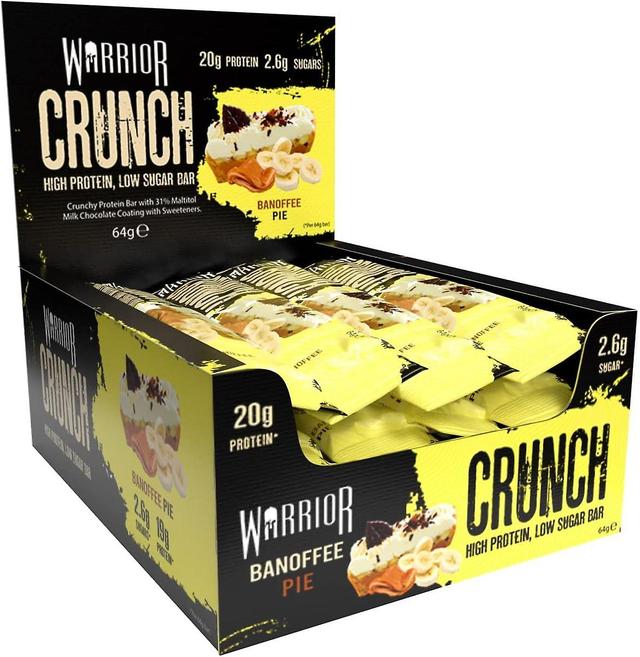 Warrior Crunch Bars Muscle Growth Low Sugar High Protein Banoffee Pie 12 x 64g on Productcaster.