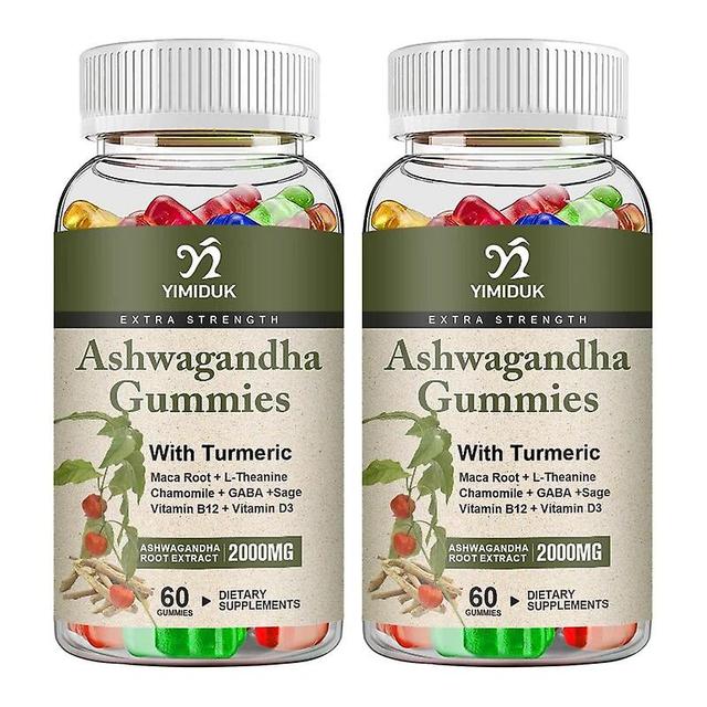 Visgaler Ashwagandha Gummies Relieve Fatigue Stress Anxiety Dietary Supplement Improve Mood And Sleep 2 Bottles on Productcaster.