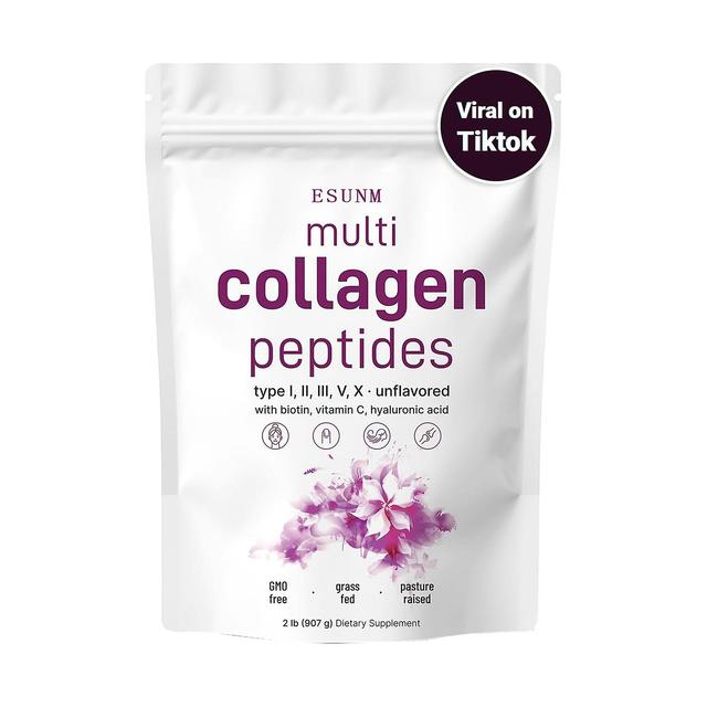 Chicoque Multi Collagen Peptides Hydrolizowane peptydy białkowe w proszku | Typ I, II, III, V, X z kwasem hialuronowym, biotyną i witaminą C, bezsm... on Productcaster.