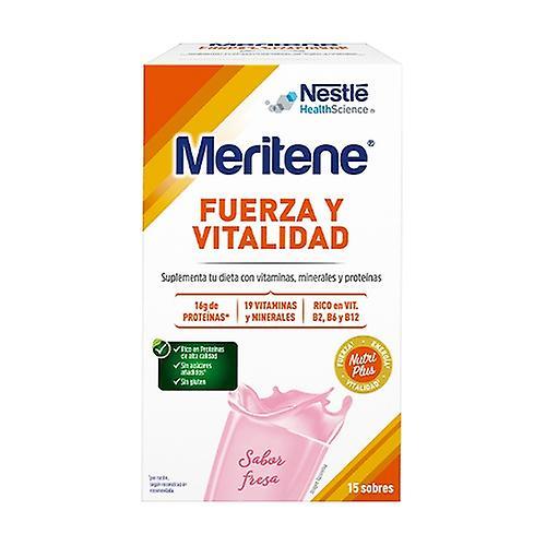 Meritene strength and vitality Strawberry smoothie 15 packets of 30g on Productcaster.