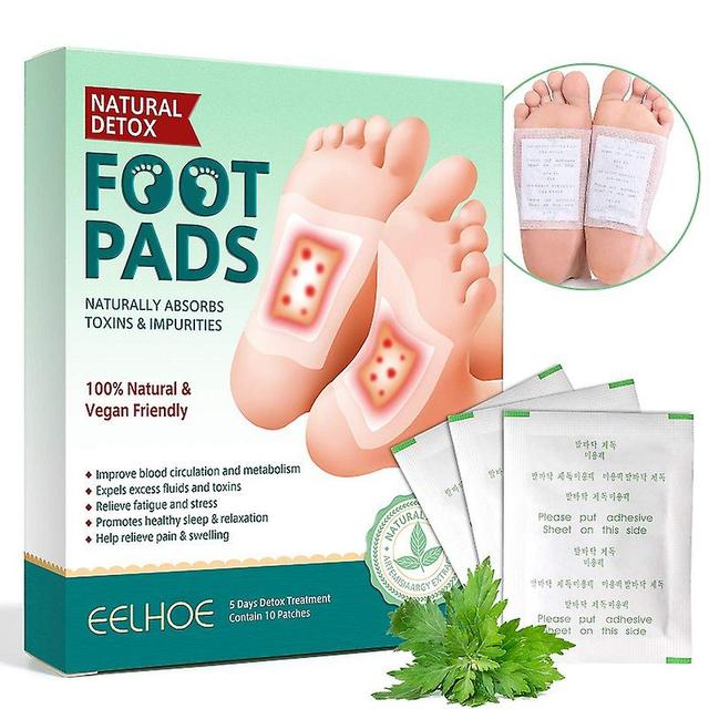 Qian 10szt Wormwood Natural Foot Patch Anti-swelling Detox Relief Stress Pain Pads Głębokie oczyszczanie Podkładki pod stopy Detox Sleep Slimming Pads on Productcaster.