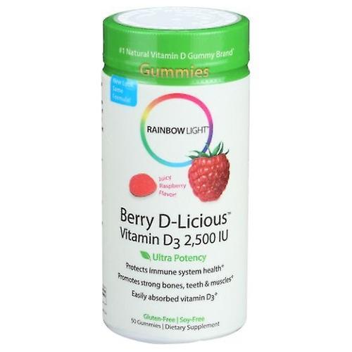 Rainbow Light Berry D-Licious Vitamin D3,2500IU,Ripe Raspberry 50 Gummies (Pack of 1) on Productcaster.