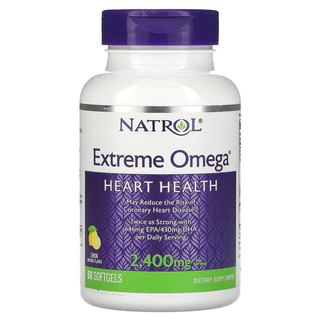 Natrol, Extreme Omega, Limão, 1.200 mg, 60 Cápsulas gelatinosas on Productcaster.