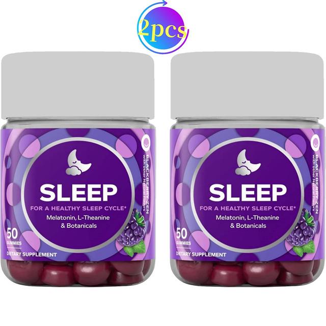 Gélifiés du sommeil à la mélatonine | L-théanine-camomille-citron Baume-sommeil Aide-saveur mûre-50 Capsules/bouteille 1 Pièce 2PCS on Productcaster.