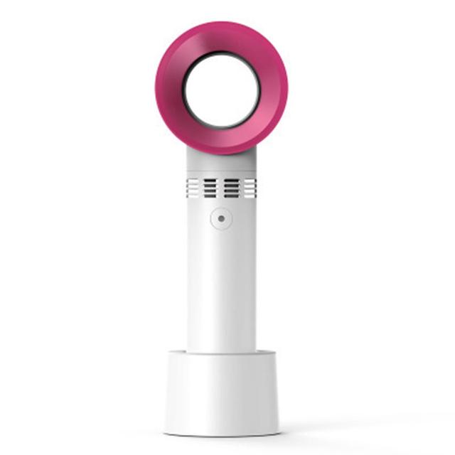 Handheld Bladeless Fan 3 Levels Adjustable 2000MAh Battery Portable Handheld Fan with Base Bracket for Child Student White on Productcaster.