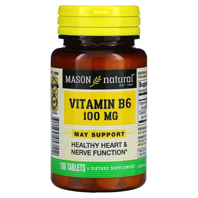 Mason Natural, Vitamina B6, 100 mg, 100 Comprimidos on Productcaster.