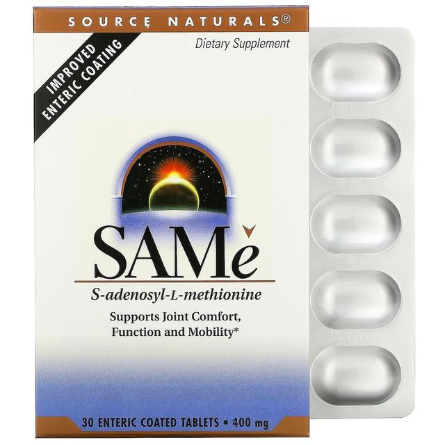 Source Naturals, SAMe (Disulfate Tosylate), 400 mg, 30 Enteric Coated Tablets on Productcaster.