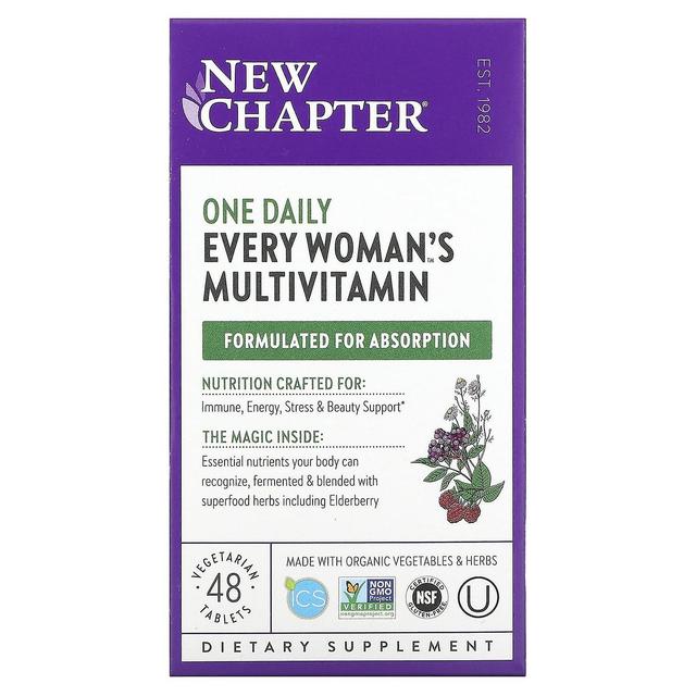 New Chapter Novo capítulo, Cada multivitamínico diário de cada mulher, 48 comprimidos vegetarianos on Productcaster.