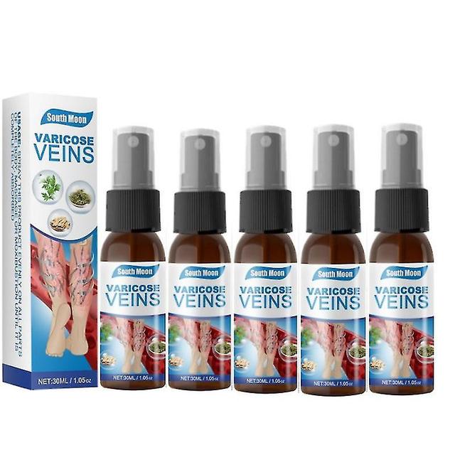 5pcs Varicose Vein Spray For Legs - Improves Blood Circulation, Reduces Spider Veins And Heaviness on Productcaster.