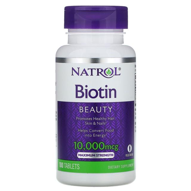 Natrol, biotiini, suurin vahvuus, 10 000 mcg, 100 tablettia on Productcaster.