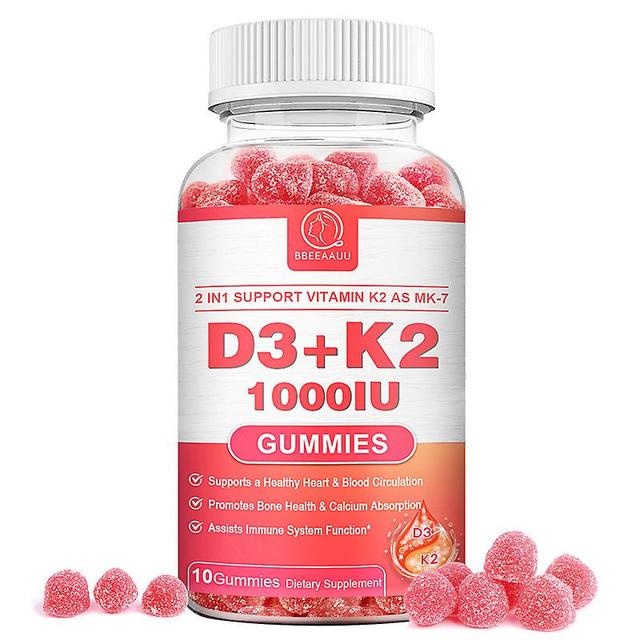 Tib Bbeeaauu Vitamin D3+k2 Gummies Supports Bone, Teeth And Cardiovascular Health Protect Teeth And Joints Calcium Supplement 10PCS on Productcaster.