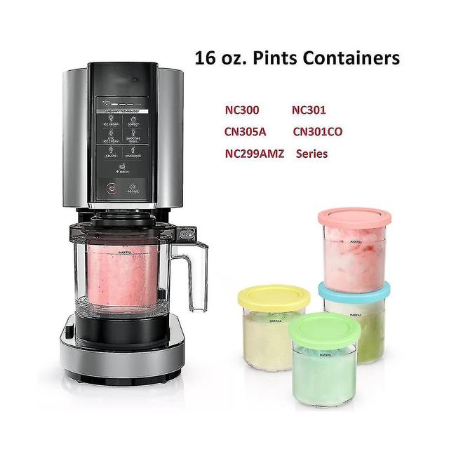 4pcs Ice Cream Pints And Lids For Ninja Cream Nc301 Nc300 Nc299amz Series Ice Cream Storage Contai on Productcaster.