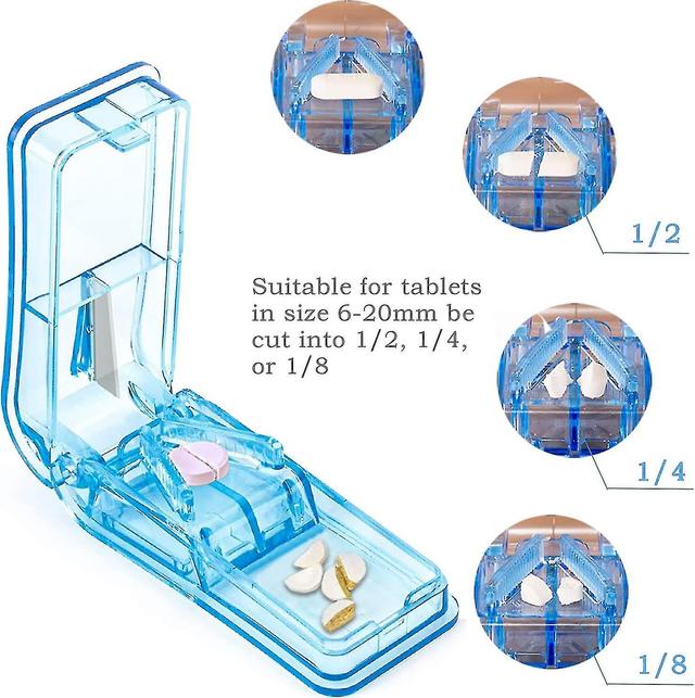 Rezačka tabliet na pilulky, rozdeľovač piluliek s čepeľou na pilulky a tablety nakrájané na polovicu štvrtiny hy on Productcaster.