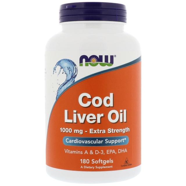 Now Foods, Cod Liver Oil, 1,000 mg, 180 Softgels on Productcaster.