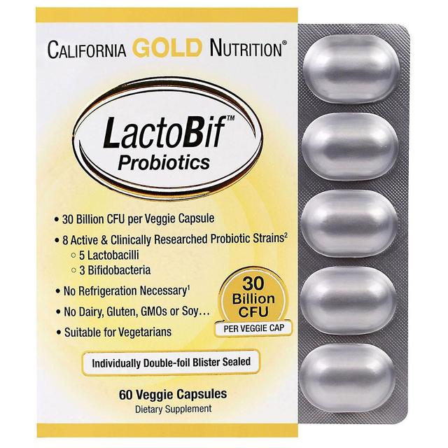 California Gold Nutrition, LactoBif Probiotica, 30 miljard CFU, 60 Veggie Capsul on Productcaster.