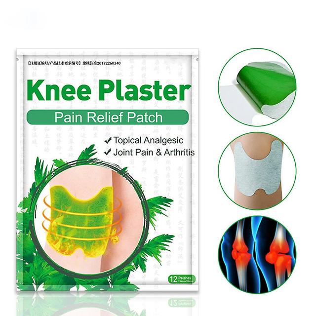 Xbedy 12Pcs/Bag Wormwood Extract Knee Plaster Sticker Knee Joint Plaster Body Pads CNO.002701 on Productcaster.