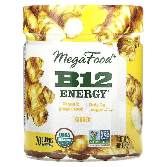 MegaFood, B12 Energy, Zenzero, 70 Gummies on Productcaster.