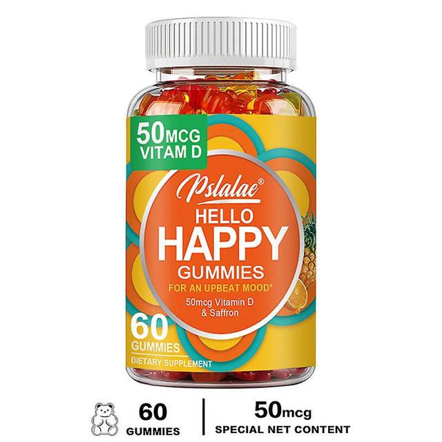 Vorallme Hello Happy Gummies Mood Balance Support, Vitamin D, Saffron, Adult Chewable Supplement, Tropical Zinc - 60 Tablets 60 Gummies on Productcaster.