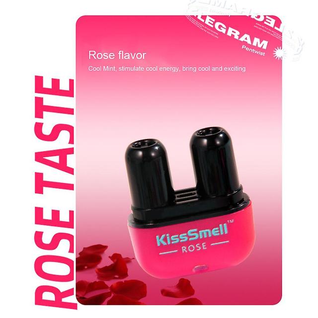 Kissmell Dual-hole Nose Stick Uppfriskande Olja Anti-sömn Förhindra medvetenhet Gör hjärnan Nykter Uppfriskande Stick Handle Nasal Inhalator Ros smak on Productcaster.