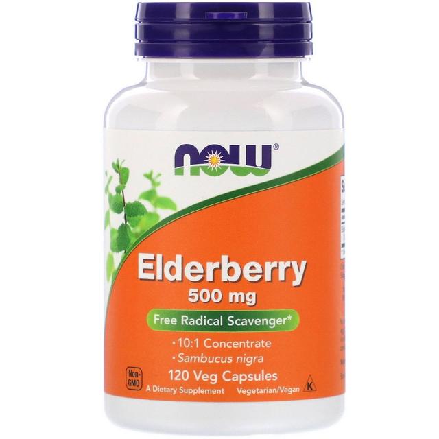 Now Foods, Elderberry, 500 mg, 120 Veg Capsules on Productcaster.