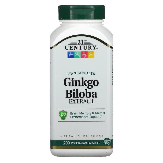 21st Century, Ginkgo Biloba Extract, Standardized, 200 Vegetarian Capsules on Productcaster.