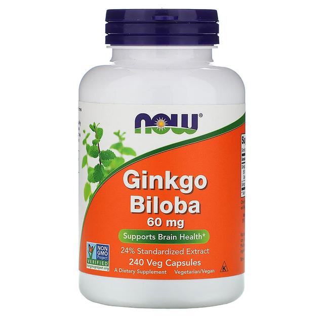 Now Foods, Ginkgo Biloba, 60 mg, 240 Veg Kapsułki on Productcaster.