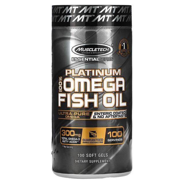 MuscleTech, Essential Series, Óleo de Peixe Platinum 100% Omega, 100 géis macios on Productcaster.