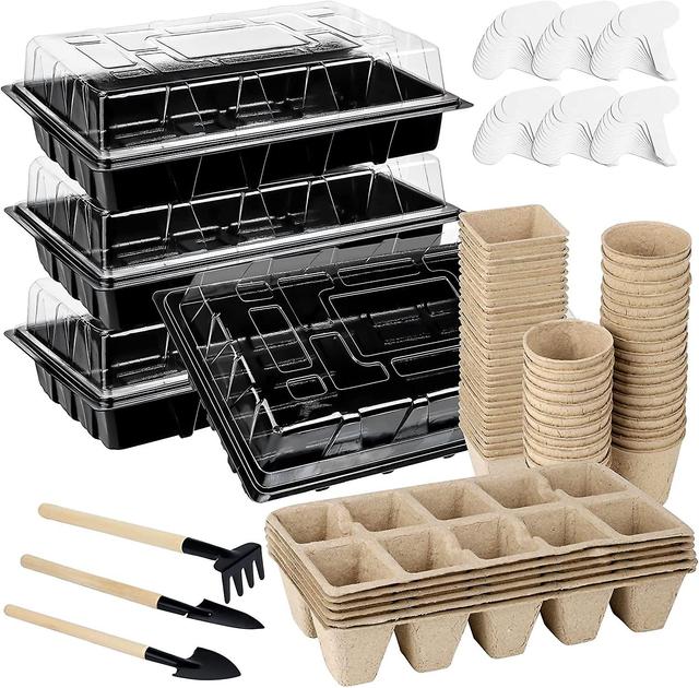 Hgbd-aodaer 193 Pack Seed Starter Kit Including Seed Starter Tray Peat Pots For Seedlings With Plant Labels, Tool, Plastic Growing Trays Germination T on Productcaster.