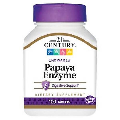 21st Century Papaya Enzyme Mawable, 100 compresse (confezione da 2) on Productcaster.