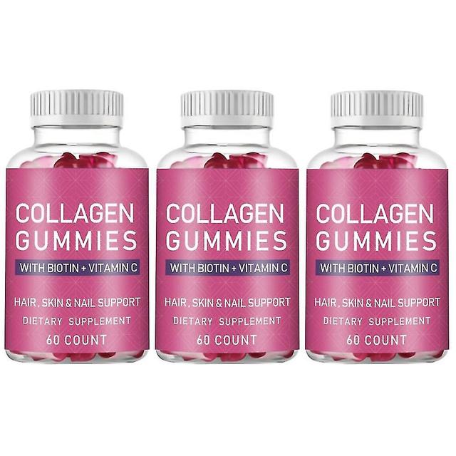 3x Haarwuchsgummis Biotin Kollagen Keratin Multivitamin für Haare, Nägel und Haut on Productcaster.