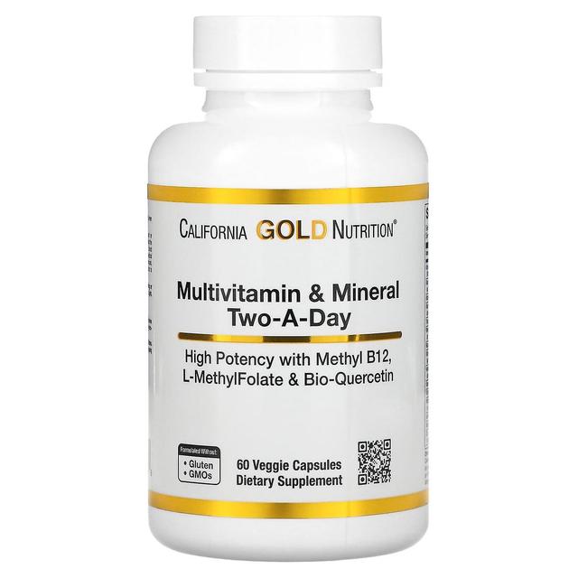 California Gold Nutrition, Multivitamin and Mineral, Two-A-Day, 60 Veggie Capsules on Productcaster.