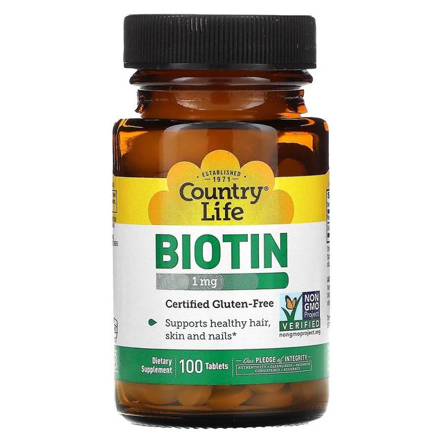 Country Life Livet på landet, Biotin, 1 mg, 100 tabletter on Productcaster.