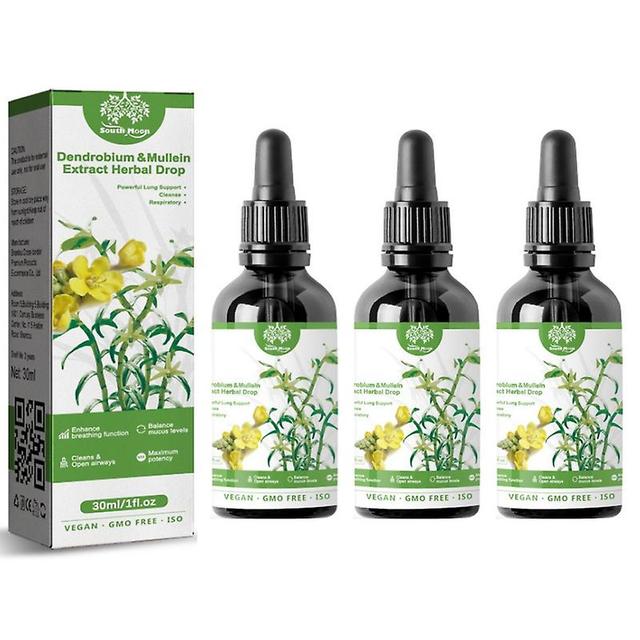 1-3pcs Dendrobium & Mullein Extract Powerful Lung Cleanse & Respiratory Drops 30ml on Productcaster.