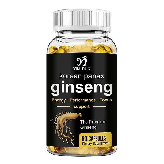 Eccpp Korean Red Panax Ginseng Capsules Ginseng Root Extract Supports Energy, Strength, Vigor, Performance In Women And Men 1 Bottles 60pcs on Productcaster.