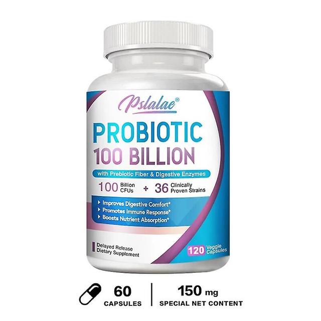 Eccpp Premium Probiotic, 100 Billion Cfu, With Organic Prebiotic Fiber And Enzymes To Support Adult Digestion And Immune System 60 Capsules on Productcaster.