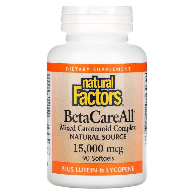 Natural Factors Fatores Naturais, BetaCareAll, 15.000 mcg, 90 Cápsulas gelatinosas on Productcaster.