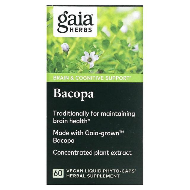 Gaia Herbs Gaia-yrtit, bacopa, 60 vegaanista nestemäistä fytokorkkia on Productcaster.