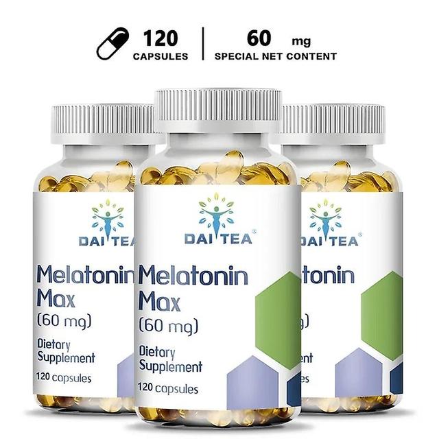 Sofirn Daitea Cápsulas de melatonina vegetariana 60 mg promove a qualidade do sono, saúde ocular e reduz o tempo de despertar 120Count-3bottle on Productcaster.