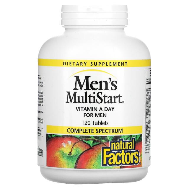 Natural Factors, Men's MultiStart, Vitamin A Day for Men, 120 Tablets on Productcaster.