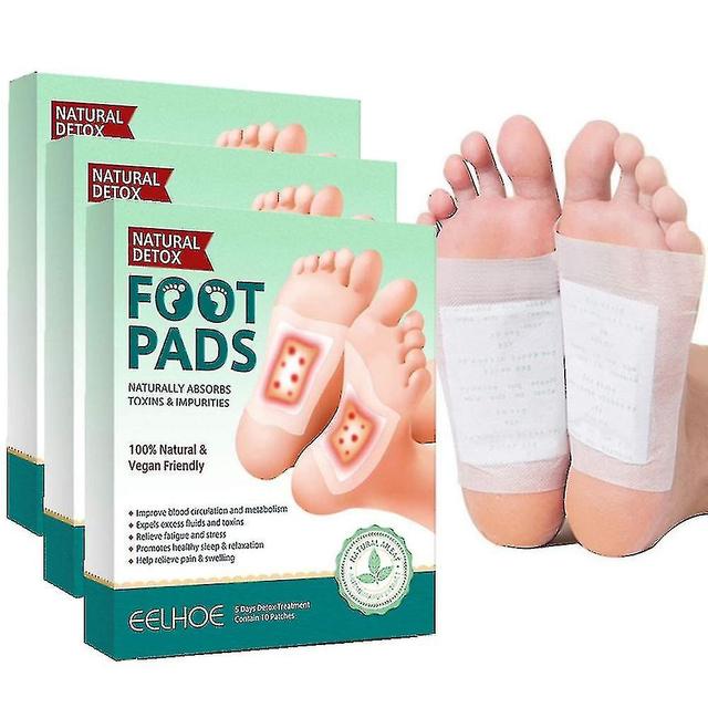 30pcs Detox Foot Patches Pads Body Toxins Feet Slimming Deep Cleansing Herbal on Productcaster.