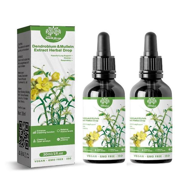 2x Dendrobium & Mullein Extract - Powerful Lung Support & Respiratory & - Made Drops - Cleanse In Herbal on Productcaster.