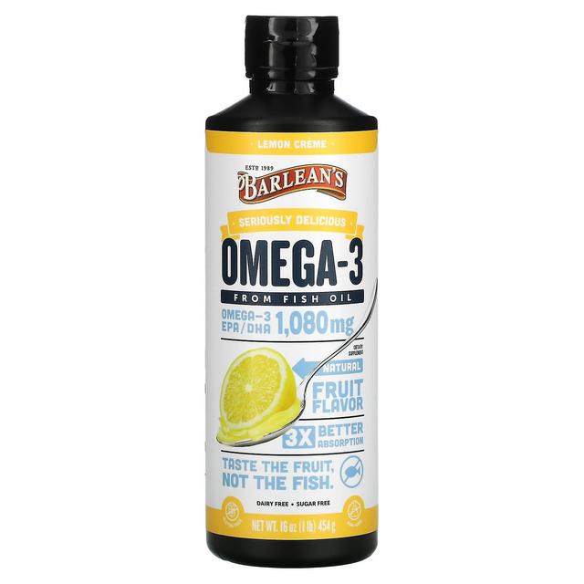 Barlean's, Omega-3, Fish Oil, Lemon Creme, 16 oz (454 g) on Productcaster.