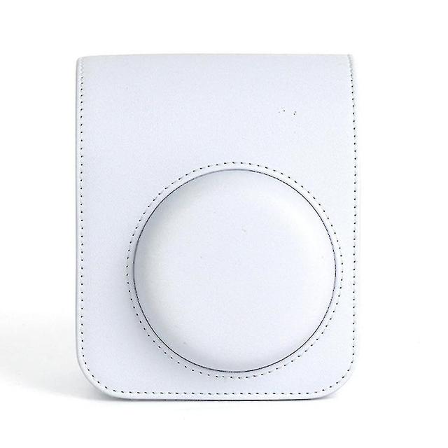 Szmtcv Solid-color Pu Instants Camera Bag Adjustables Strap Camera Stroage Pack For Traveling Trip White on Productcaster.