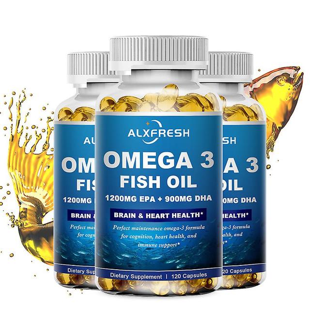 Tib 3x Omega-3 Fish Oil Rich In Dha And Epa Improve Bad Mood Relieve Stress Strengthen The Brain Improve Memory And Intelligence 3 Bottle Omega-3 6... on Productcaster.