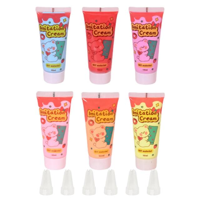 6 Pieces Simulation Whipped Cream Glue Set 50g Imitation Cream Glue Crafting Style A Style B 10.3cmx4.3cm on Productcaster.