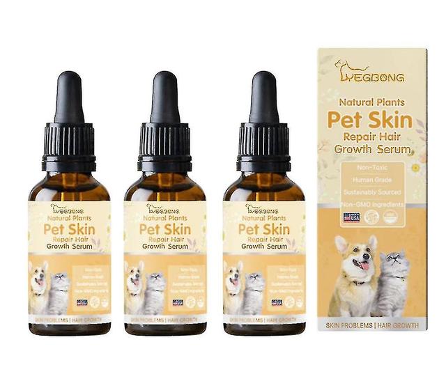 3pcs Pet Wound Liquid Promote Dog Hair Regrowth Skin Wound Restore Cats Moss Disease Treatment Stop Itching Kitten Dog Skin Care Oil on Productcaster.